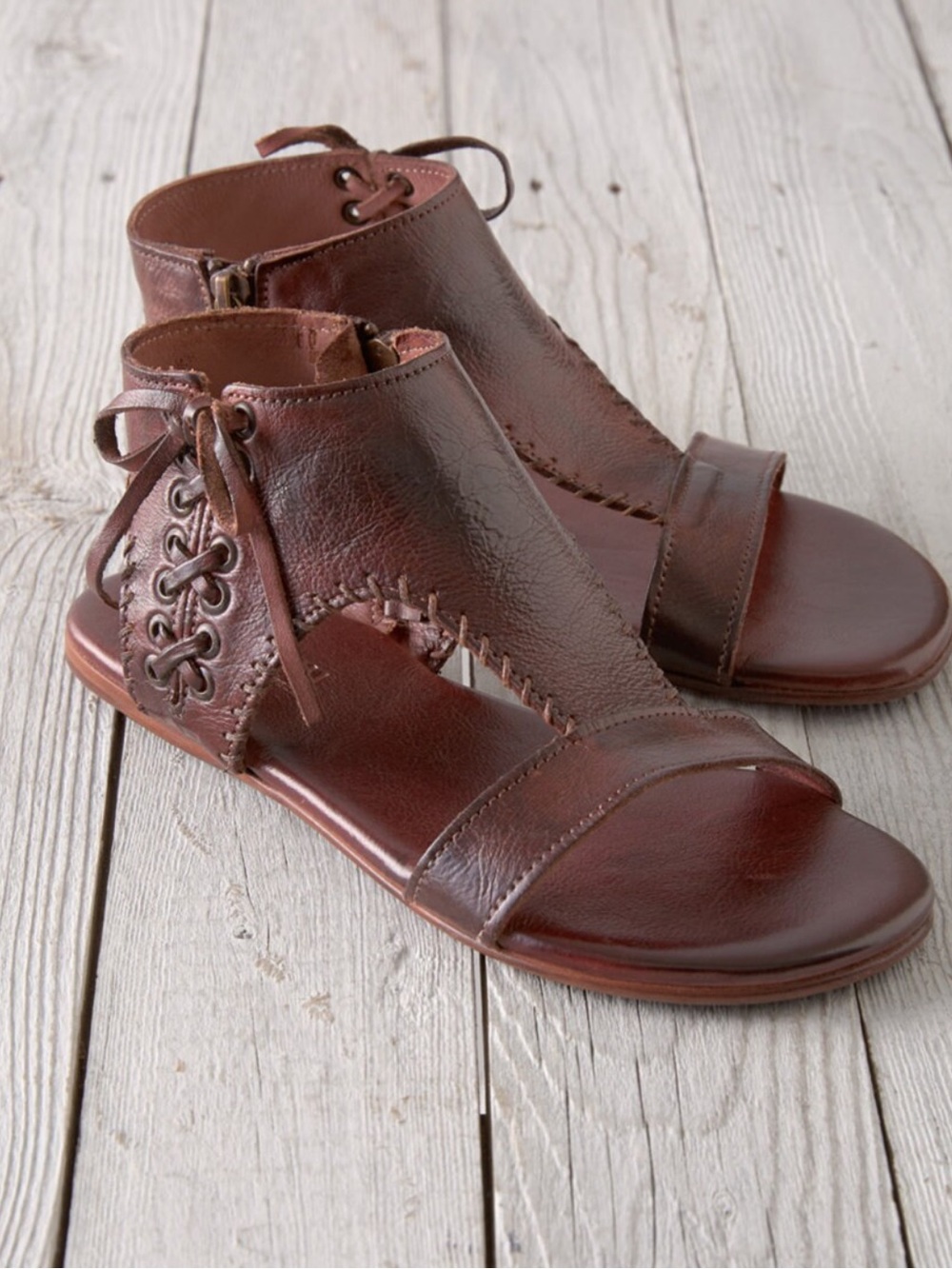 Bed Stu  Lace-Up Gladiator Sandals in Garnet Brown
